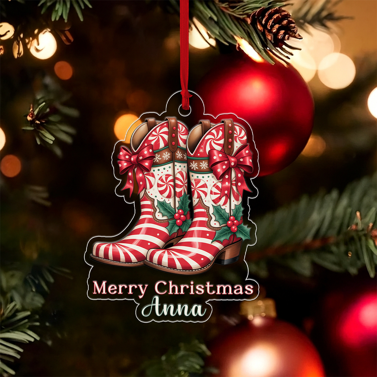 Custom Name Cowboy Merry Christmas