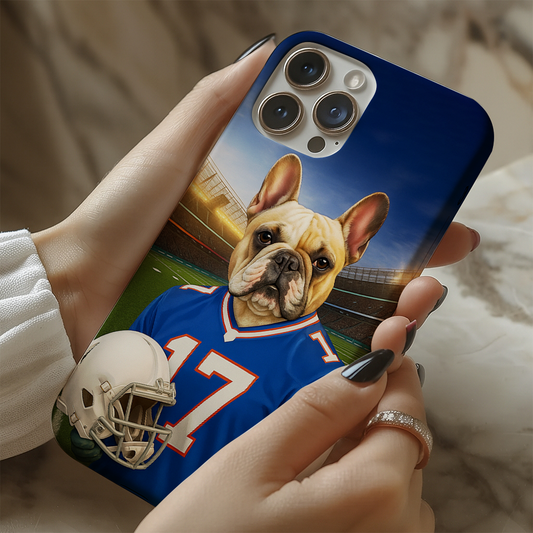 Custom Dog Photo Football Style Phone Case _ Gift For Dog Lovers