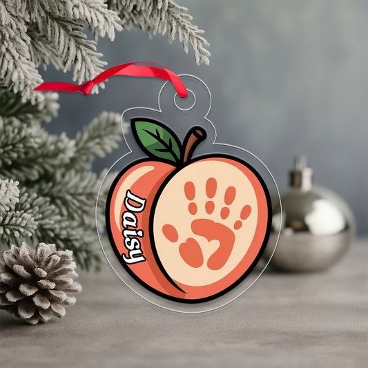 Personalized Hand On Peach Funny Ornament, Custom Gag Gift Christmas Ornament, Naughty Holiday Decoration, Adult Humor Keepsake