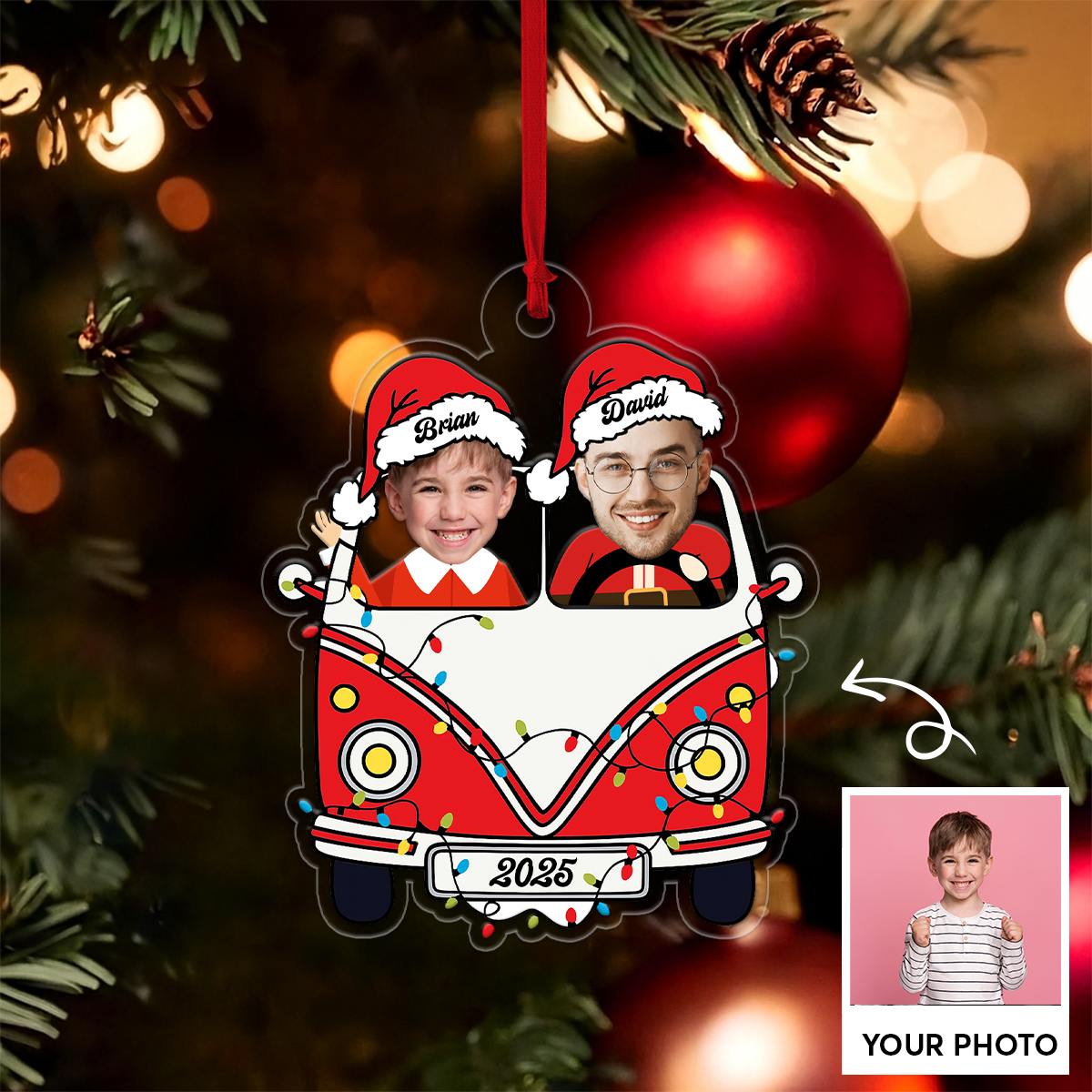 Cutsom Photo Dad And Kid Drive Safe