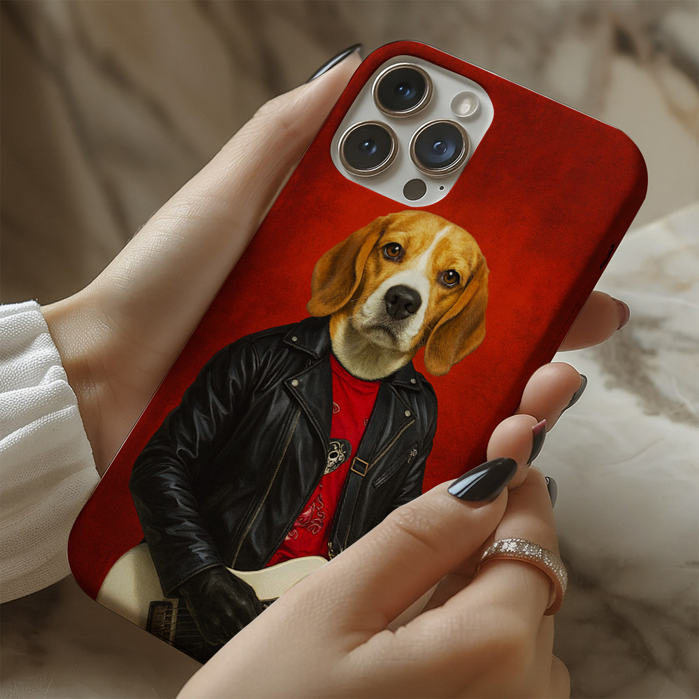 Custom Photo Guitarist Dog Phone Case Gift For Dog