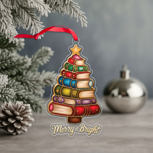 Christmas Book Tree Acrylic Ornament Christmas Gift