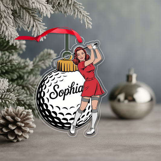 Personalized I Just Want To Play Golf Acrylic Ornament Christmas Gift