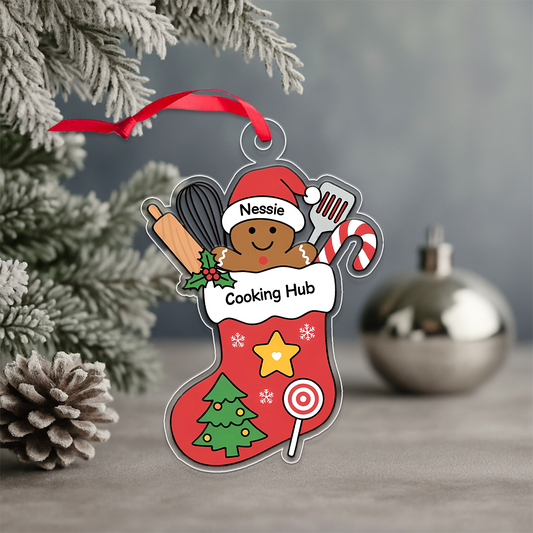 Personalixed Cooking Hub Christmas Stocking Acrylic Ornament Christmas Gift