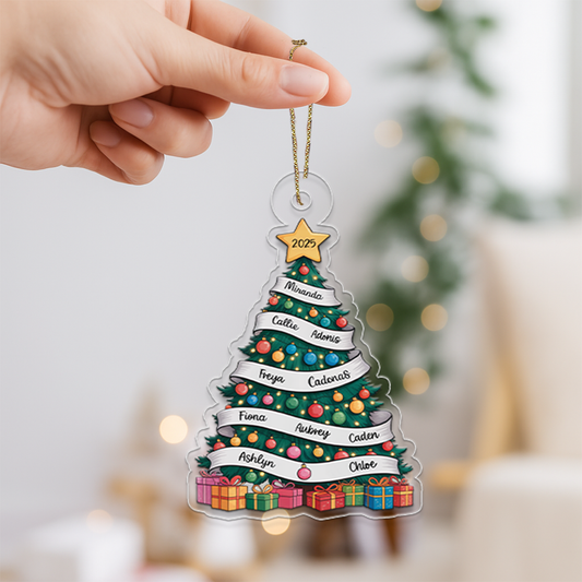 Our Family Christmas Tree, Cherished Memories - Personalized Custom Ornament - Gift for Family2