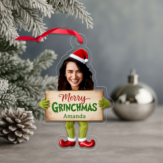 Custom Face Photo Funny Christmas 1 Acrylic Ornament Christmas Gift