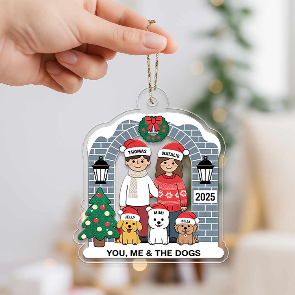 Personalized Farmhouse Couple Christmas Ornament4
