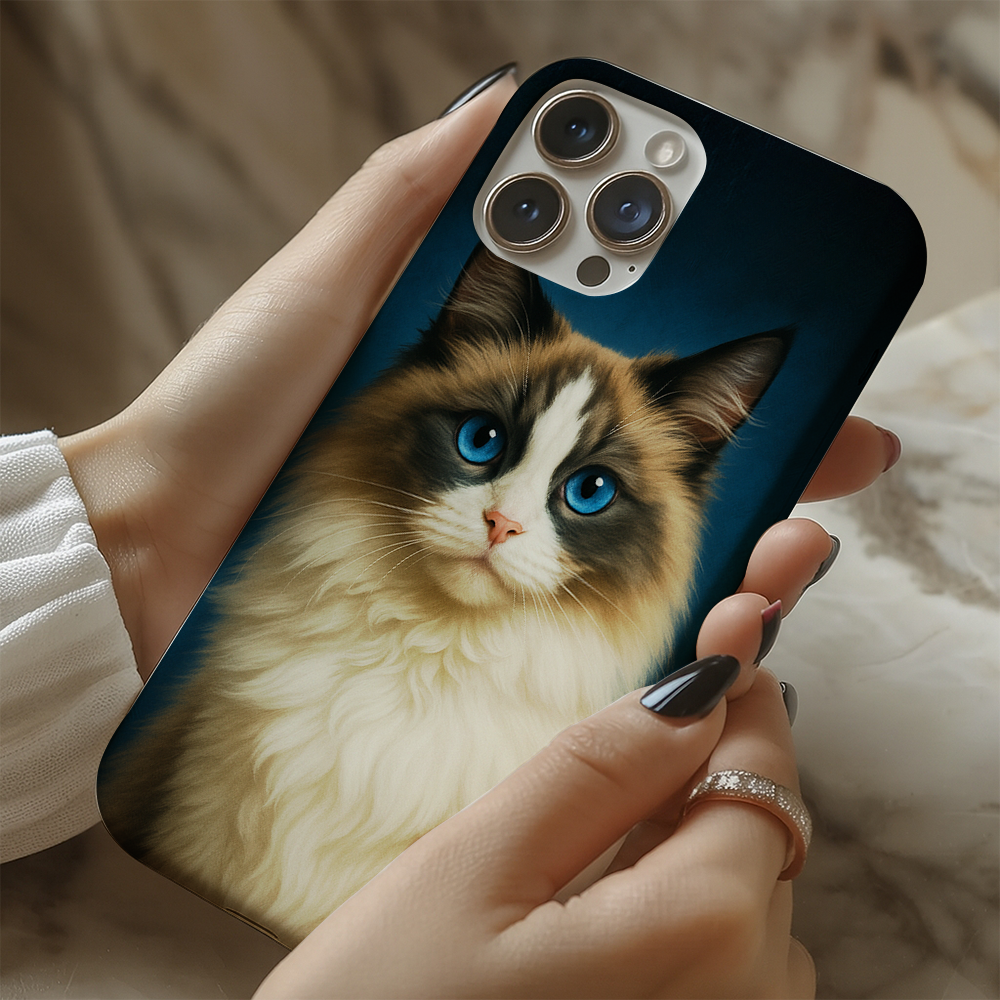 Custom Cat Deep Blue Phone Case