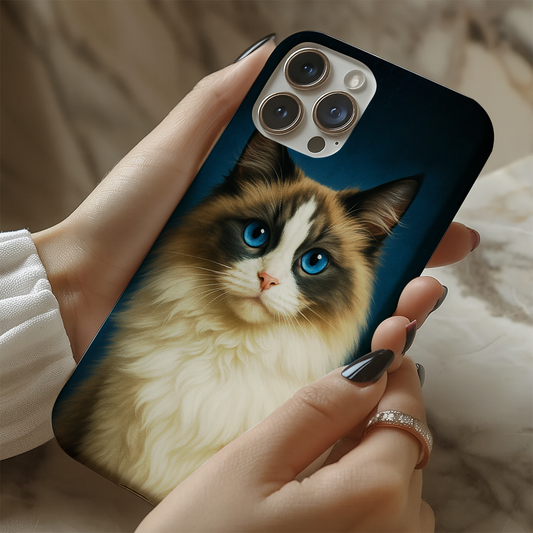 Custom Cat Deep Blue Phone Case