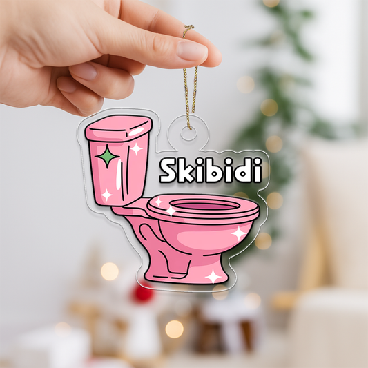 Funny Skibidi Toilet Acrylic Ornament, Toilet Christmas Ornament, Meme Ornament, Gag Gift for Teen Kids, Holiday Decoration