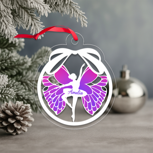 Custom Name Ballet Girl Xmas Acrylic Ornament Christmas Gift