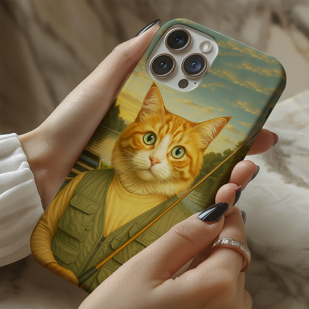 Custom Photo Fisherman Cat Phone Case
