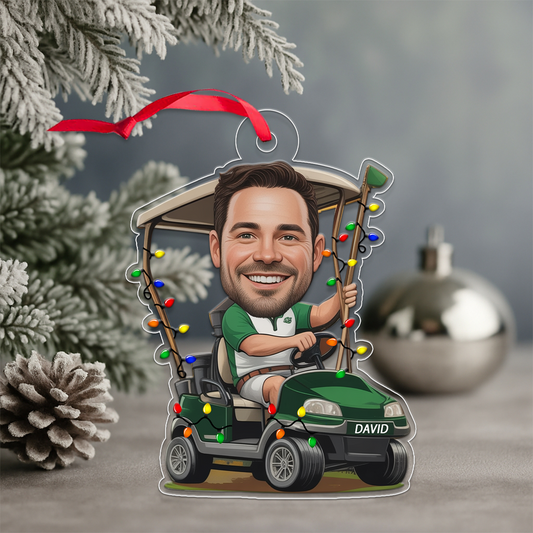 Custom Photo Golf Player Acrylic Ornament Christmas Gift