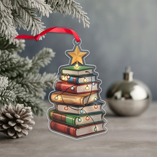 Bookstack Christmas Ornament 2 Acrylic Ornament Christmas Gift
