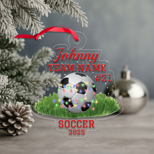 Personalized Soccer Player Chritsmas Acrylic Ornament Christmas Gift