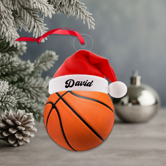 Custom Name Christmas Basketball Acrylic Ornament Christmas Gift