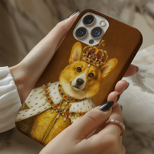 Custom Photo Crowned Queen Dog Phone Case Gift For Dog Lovers