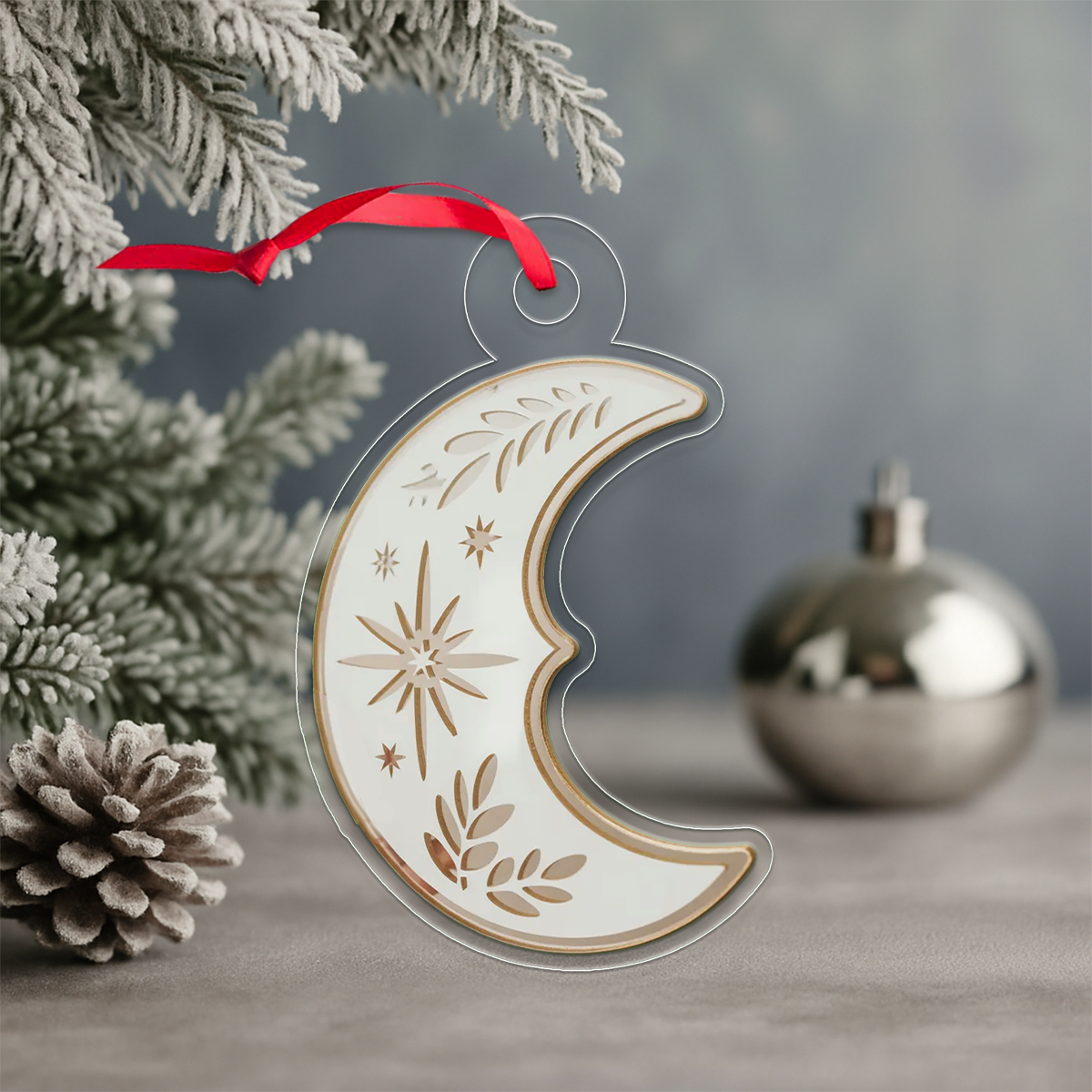 Moon acrylic ornament