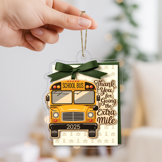 Personalized Bus Driver Ornament, Custom School Bus Christmas Ornament, Gifts for Bus Driver, Holiday Ornament, Appreciation Keepsake