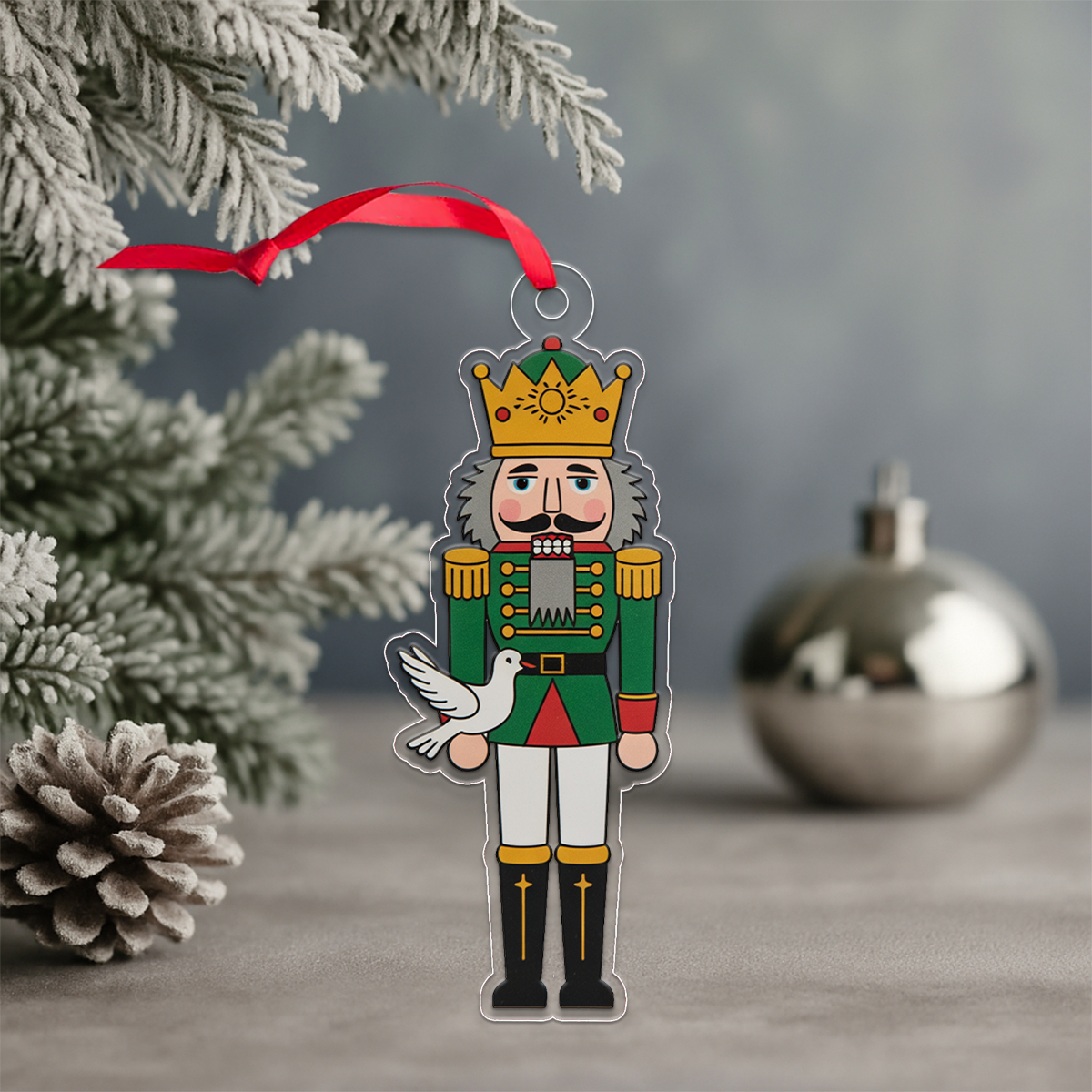 Nutcracker Dove Bird Acrylic Ornament Christmas Gift