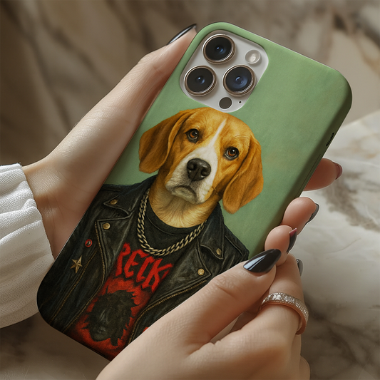 Custom Photo Rock n Roll Dog Phone Case _ Gift For Dog Lovers