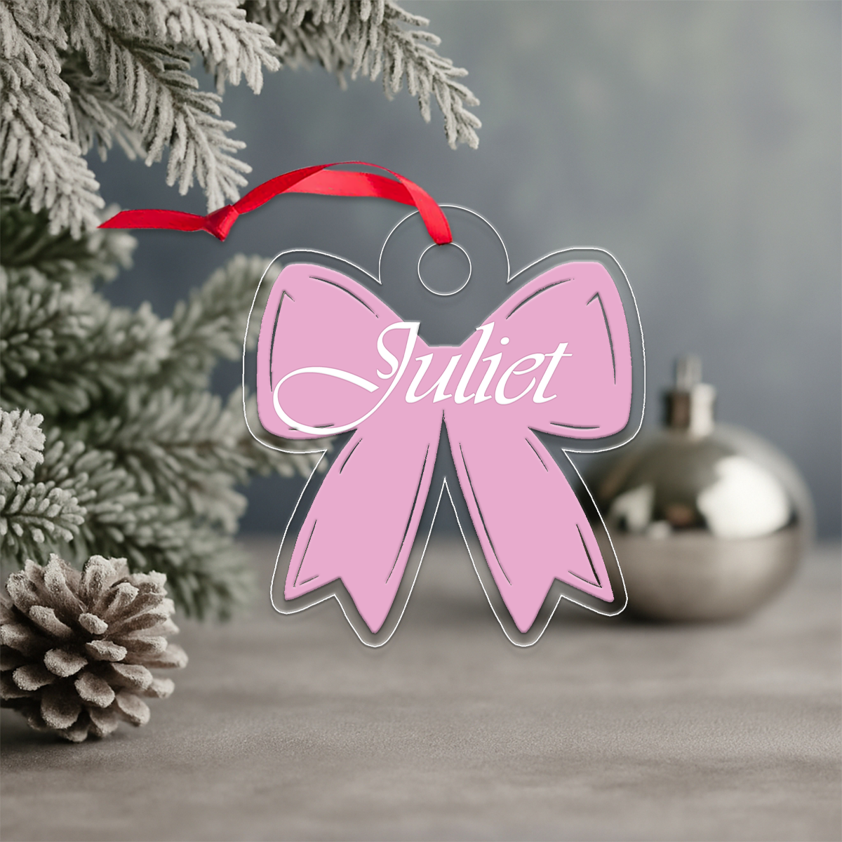 Custom Name Pink Bow