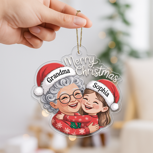 Personalized Grandma And Grandkid Christmas Ornament2