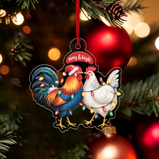 Customized Chicken Christmas Ornament for Farmer