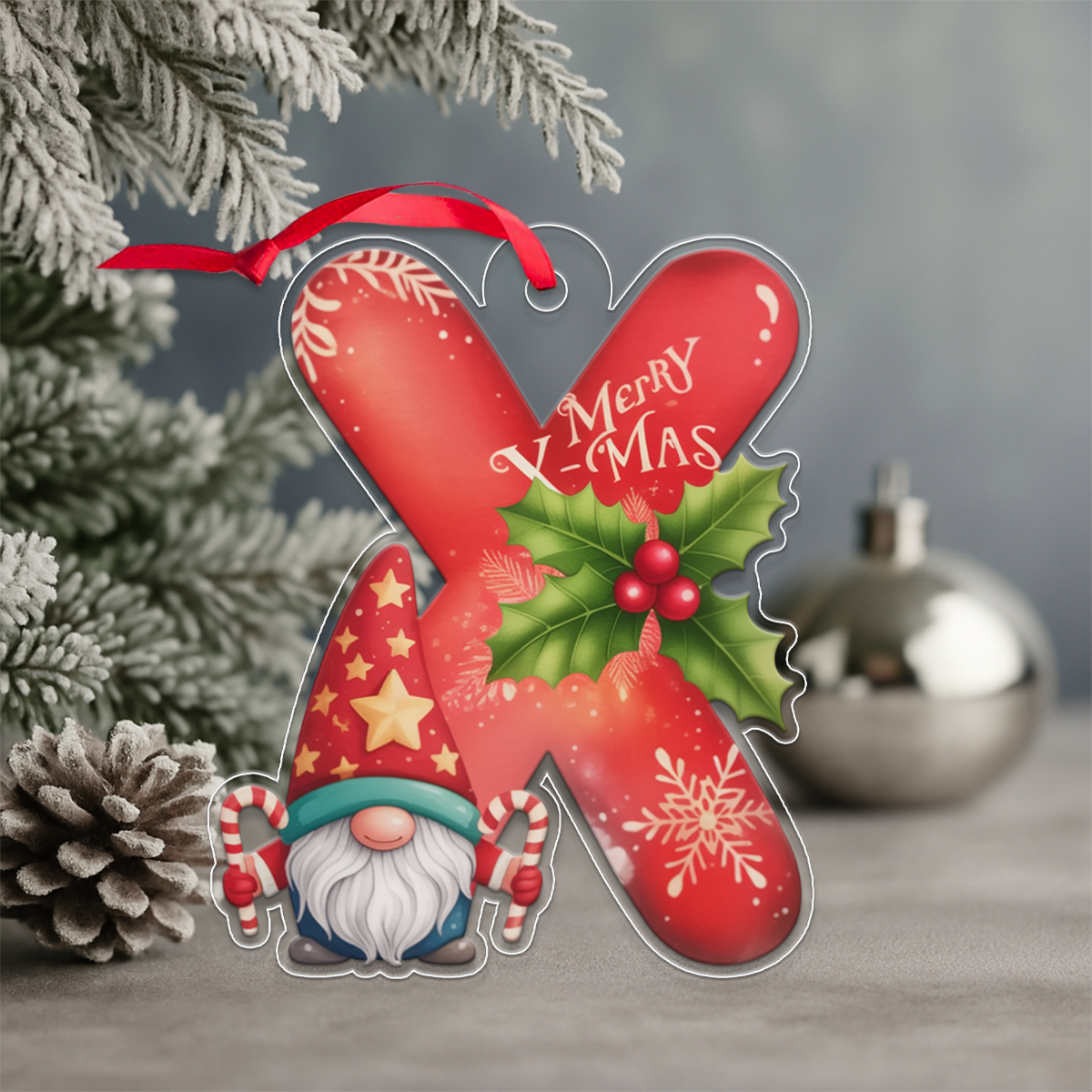 Christmas Initial Letter Ornament Acrylic Ornament Christmas Gift