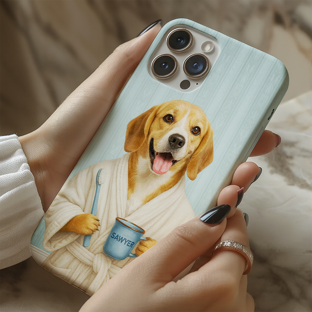 Custom Photo Dog Bathroom Phone Case