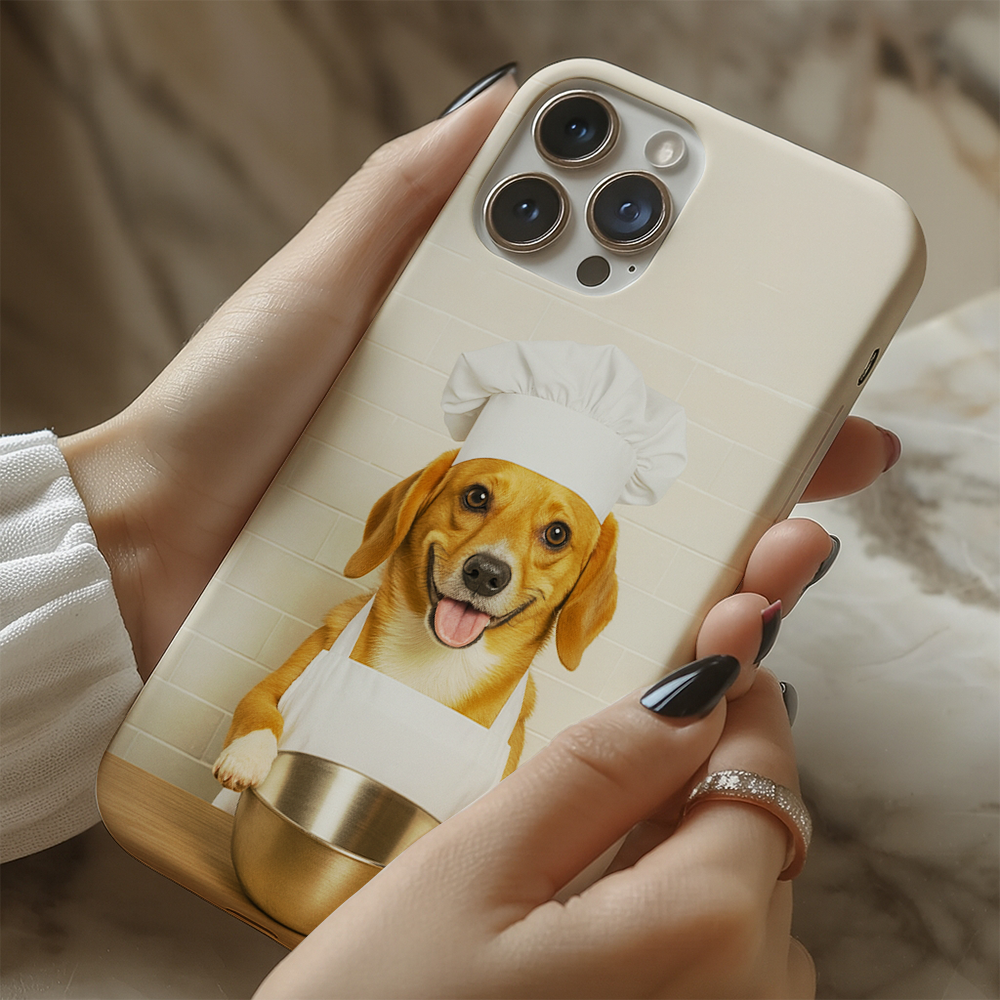 Custom Photo Dog Chef Phone Case Gift For Dog Lovers