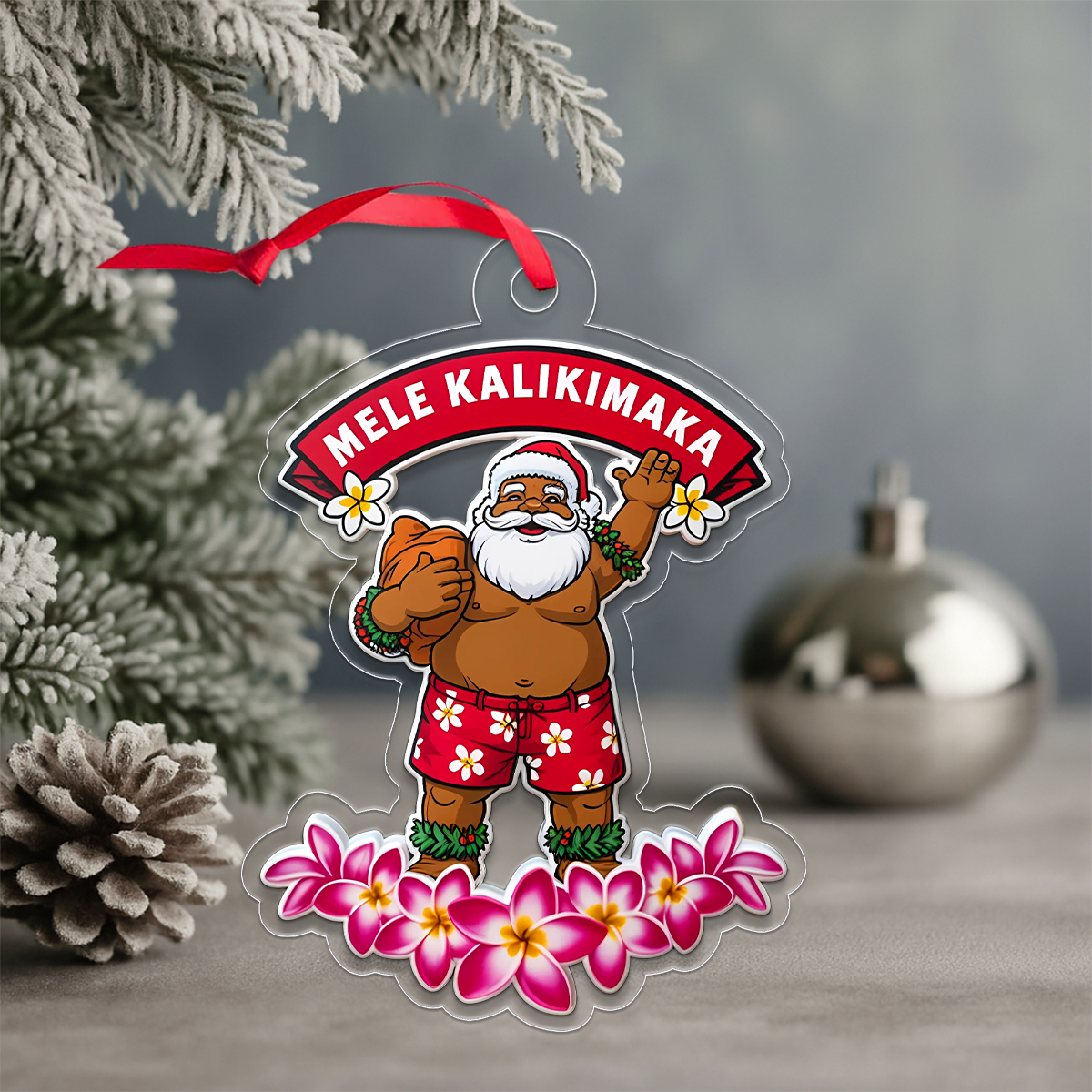 Hawaii Aloha Santa Christmas Plumeria