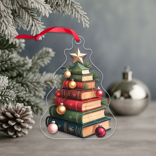 Custom Name Christmas Book Tree Ornament Acrylic Ornament Christmas Gift