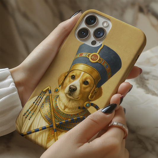Custom Photo Egyptian Queen Dog Phone Case Gift For Dog Lover