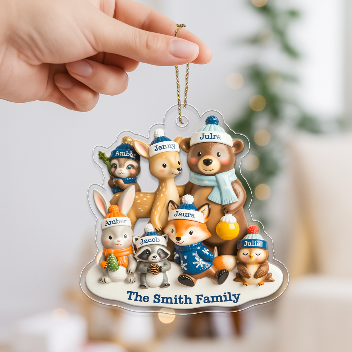 Woodland Family Personalized Acrylic Ornament