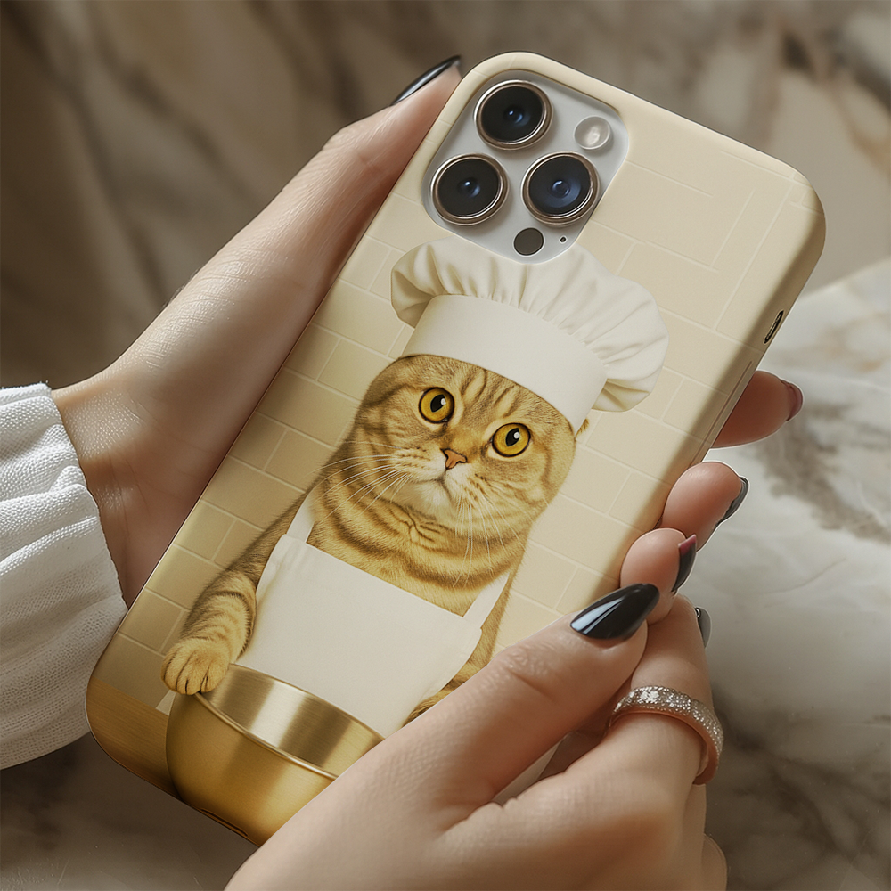 Custom Photo Cat Chef Phone Case Gift For Cat Lovers