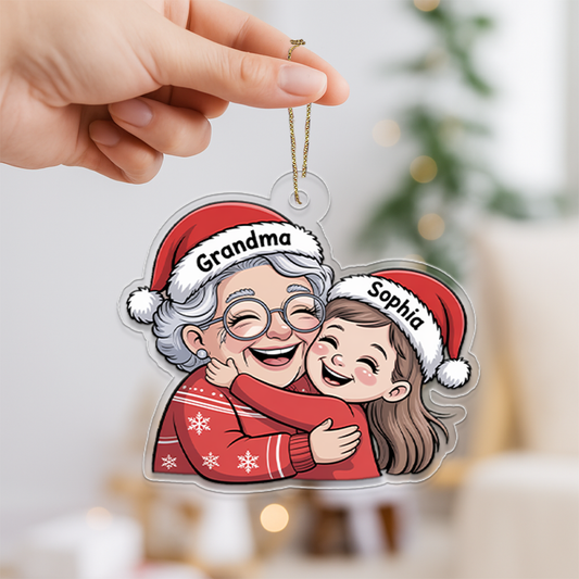 Personalized Grandma And Grandkid Christmas Ornament
