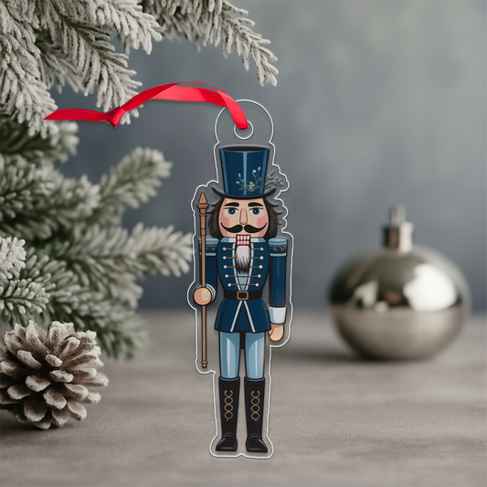 Nutcracker Magnolia Flower Acrylic Ornament Christmas Gift