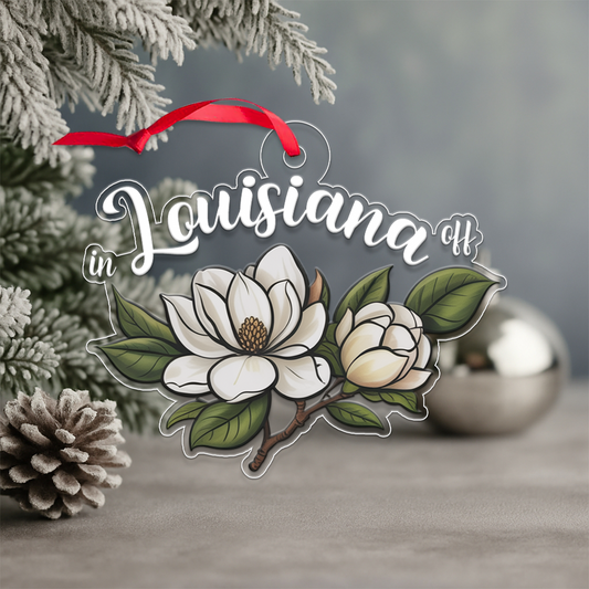 Louisiana Magno Flower Acrylic Ornament Christmas Gift