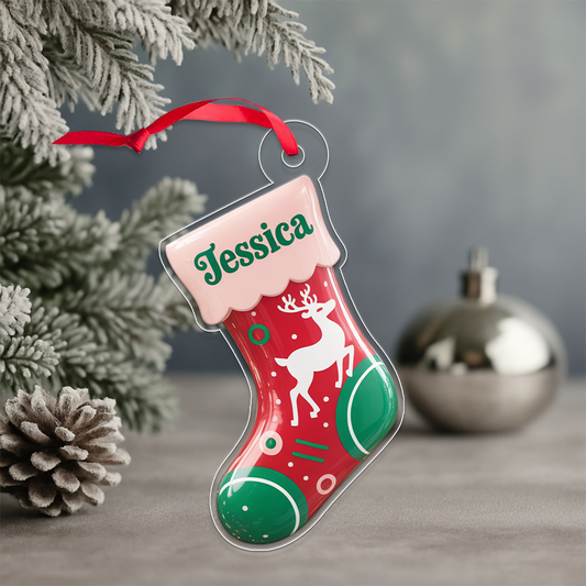 Custom Name Xmas Sock Acrylic Ornament Christmas Gift