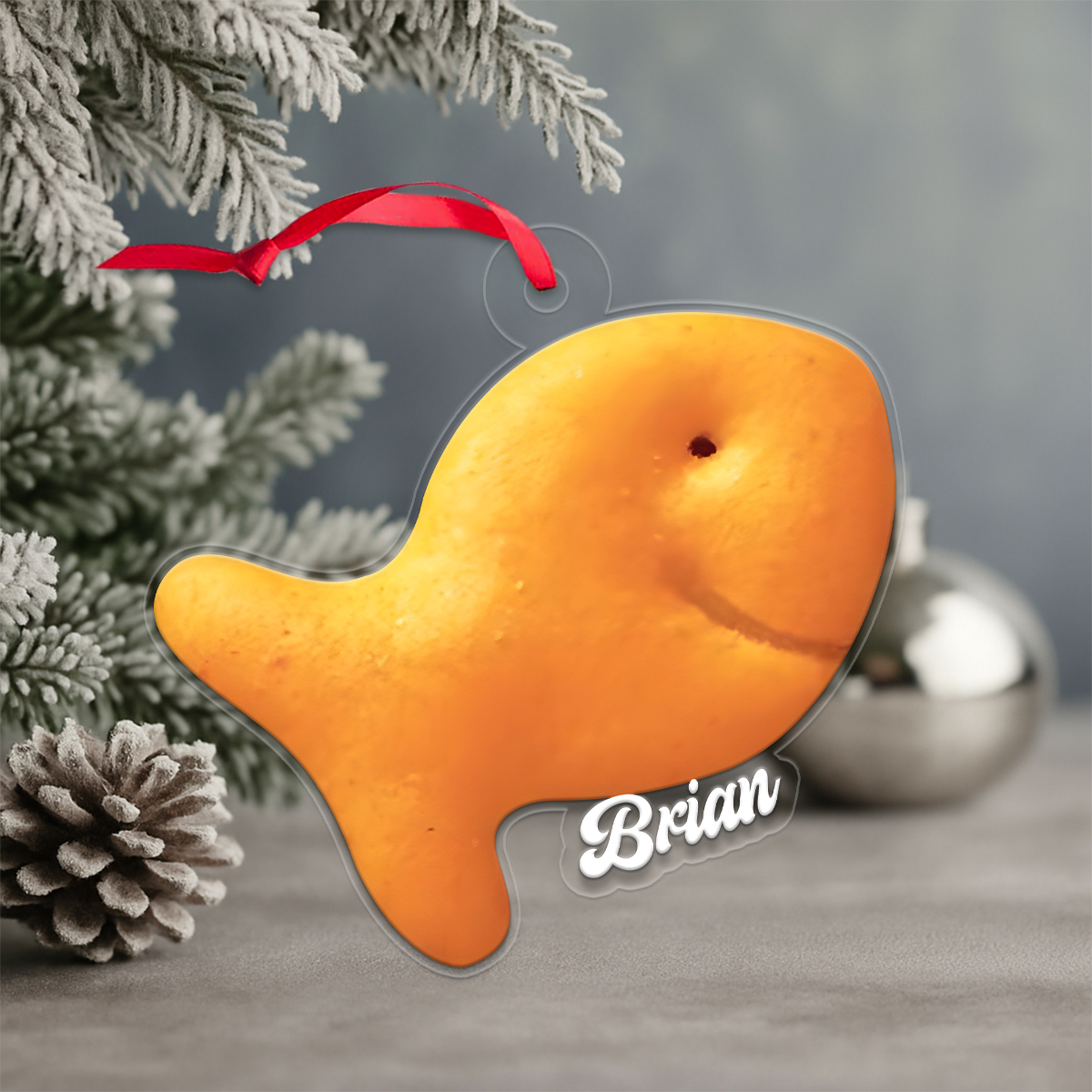 Fish Cracker Food Lover Acrylic Ornament Christmas Gift