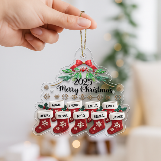 Merry Christmas Stockings And Holly Design