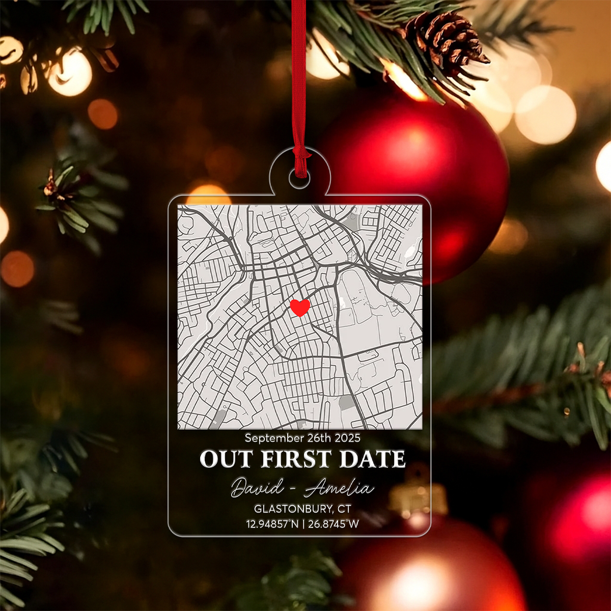 Custom Map Our First Date Couple