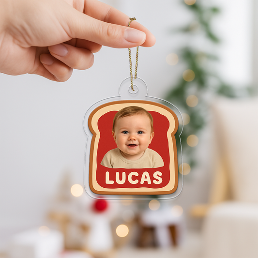 Custom Photo Baby Spread Ornament, Personalized New Baby Christmas Ornament, First Christmas Keepsake, Holiday Decoration