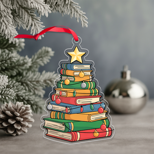 Christmas Book Tree Ornament 2 Acrylic Ornament Christmas Gift