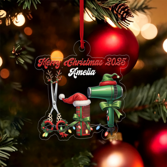 Custom Name Hair Stylist Xmas