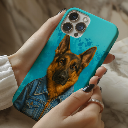 Custom Photo Denim Dog Phone Case Gift For Dog Lovers