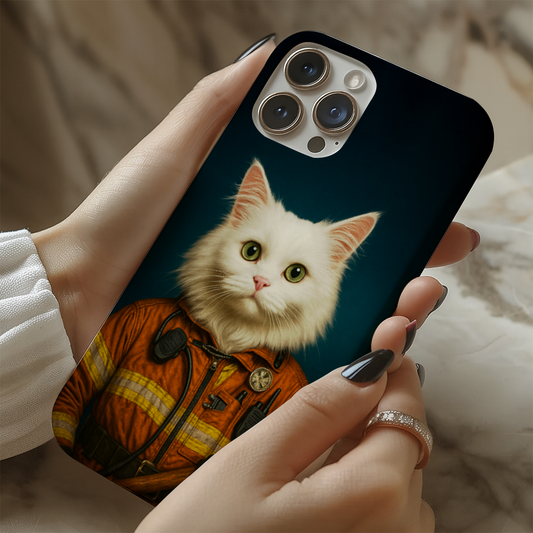 Custom Dog Photo Firefighter Phone Case _ Gift For Dog Lovers