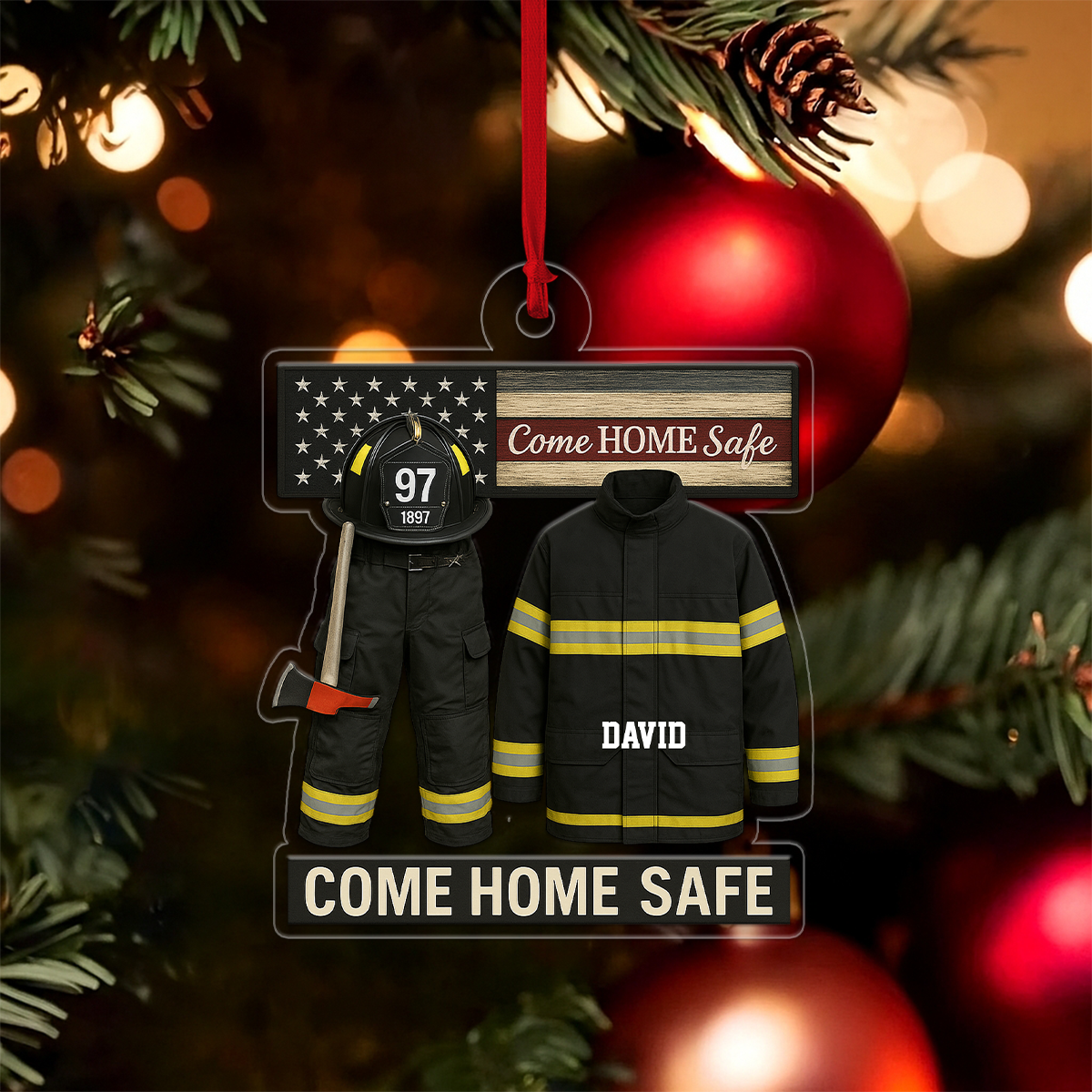 Custom Name Fire Truck 911 Firefighter Retirement