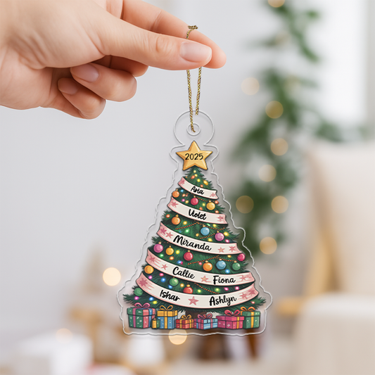 Our Family Christmas Tree, Cherished Memories - Personalized Custom Ornament - Gift for Family3